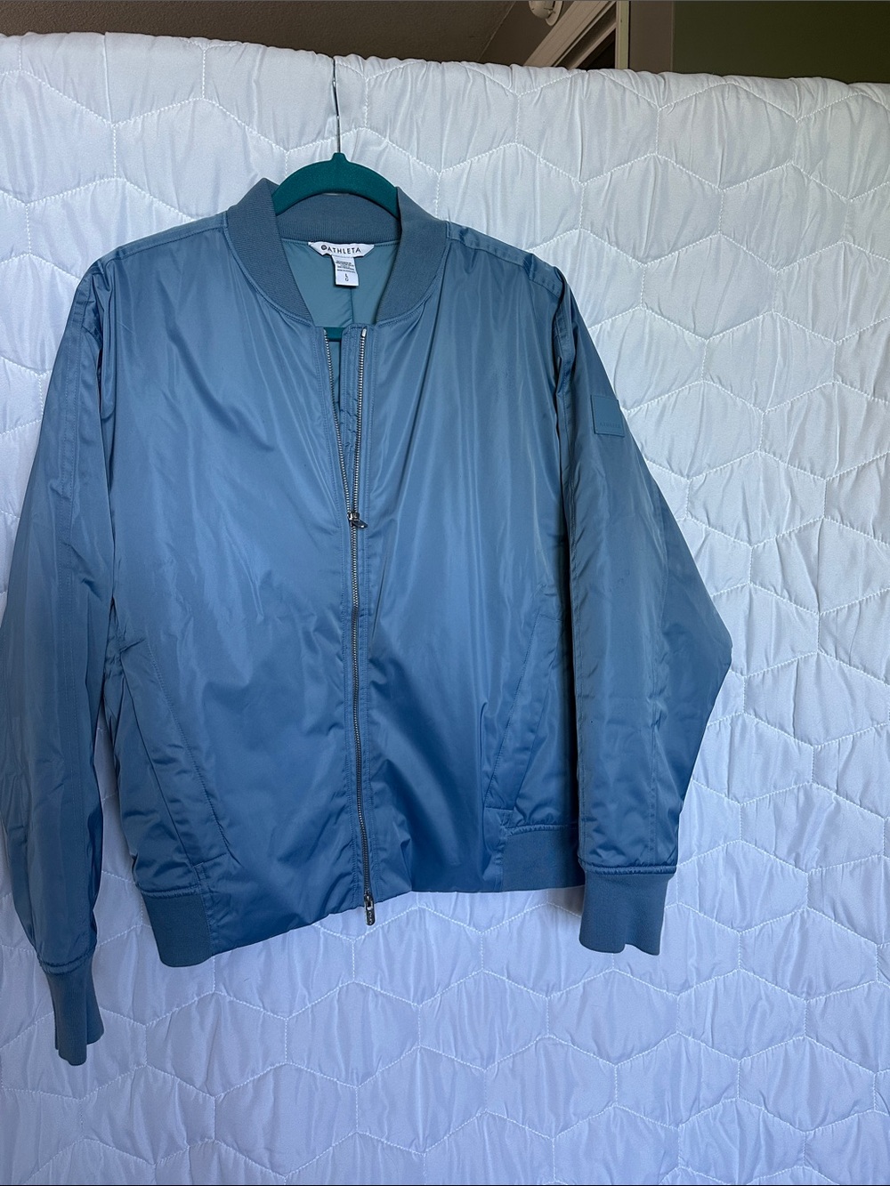 Athleta Powder Blue Lightweight Bomber Jacket